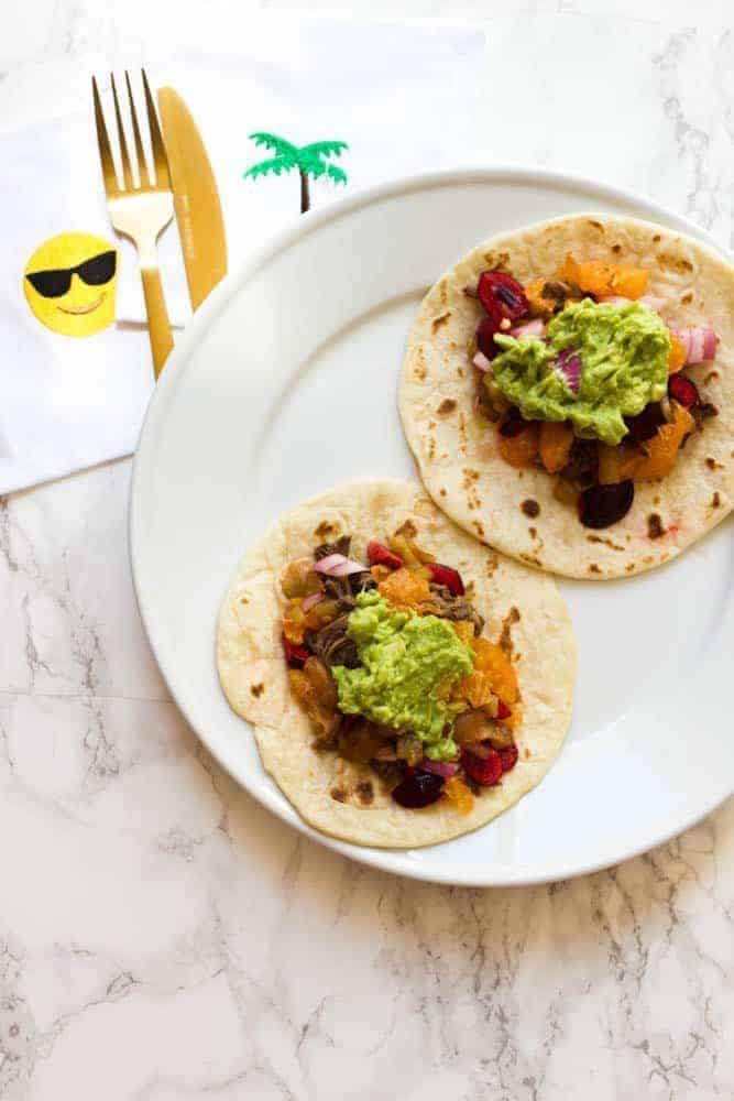 Summer Tacos with Orange Cherry Salsa